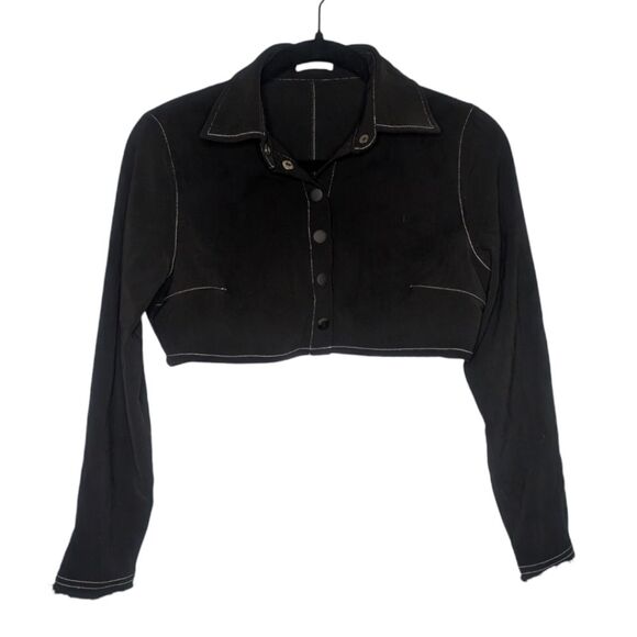 Women's Mistress Rocks Black Cropped Western Style Stretch Jacket, Size Small - Picture 1 of 6